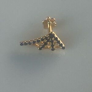 Maria Tash Gold Spiderweb Earring with Black Diamonds - Women Jewelry